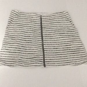 NWT BCBGeneration Striped Tweed Zip Skirt B & W 10
